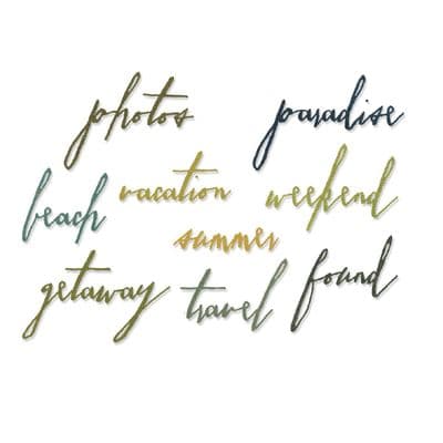 Sizzix Tim Holtz - Thinlits Die Set 9pk - Handwritten Vacation