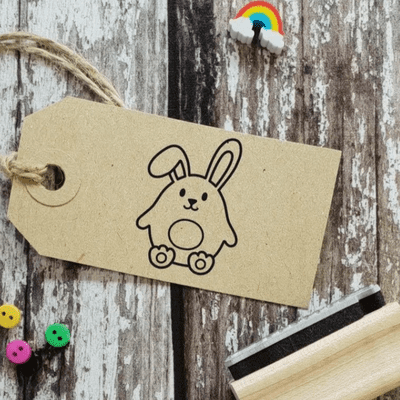 Skull and Cross Buns - Easter Happy Bunny Rabbit Rubber Stamp