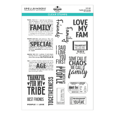 Spellbinders Turn the Page Clear Stamp Set - Family & Friends by Esther Glas