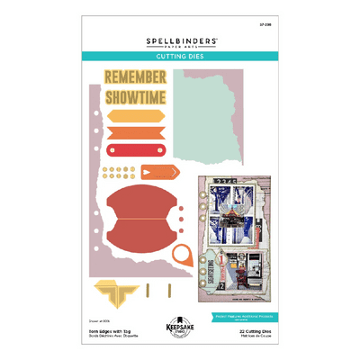 Spellbinders Turn the Page Etched Dies - Torn Edges with Tag Esther Glas