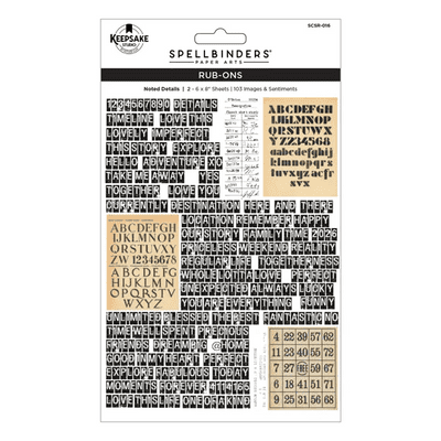 Spellbinders Turn the Page Rub-Ons - Noted Details by Esther Glas