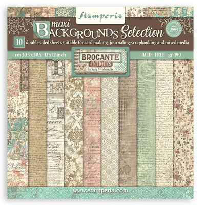 Stamperia 12x12 paper pad - Brocante Antiques Backgrounds