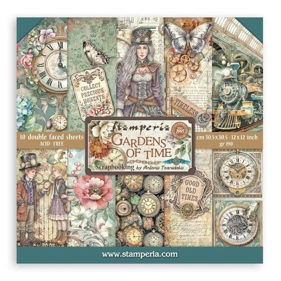 Stamperia 12x12 Paper Pad - Gardens of Time
