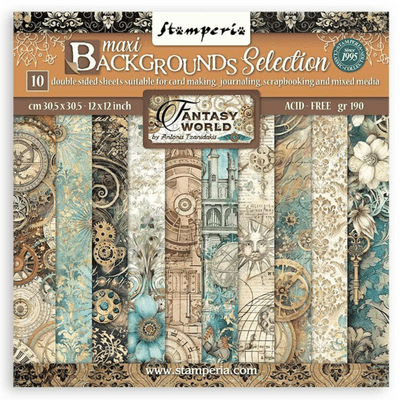 Stamperia 12x12 paper pad - Sir Vagabond in Fantasy World Maxi Backgrounds