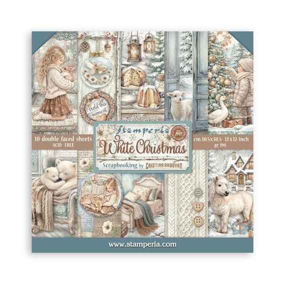 Stamperia 12x12 Paper Pad - White Christmas
