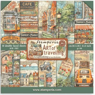 Stamperia 8x8 Paper Pad - Art of Travelling