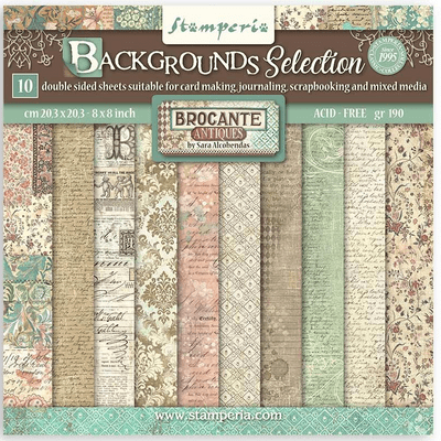 Stamperia 8x8 Paper Pad - Brocante Antiques Backgrounds