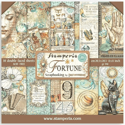 Stamperia 8x8 Paper Pad - Fortune