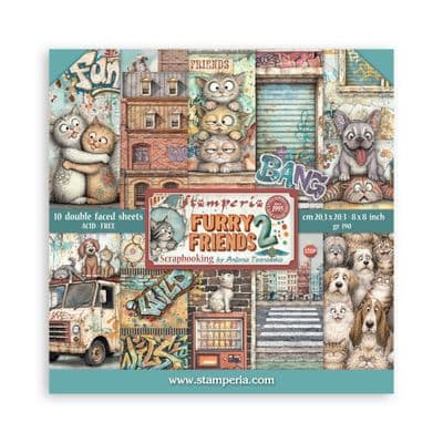 Stamperia 8x8 Paper Pad - Furry Friends 2