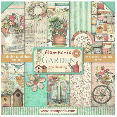 Stamperia 8x8 Paper Pad - Garden