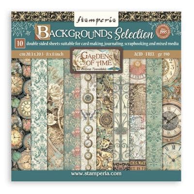 Stamperia 8x8 Paper Pad - Gardens of Time Backgrounds
