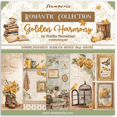 Stamperia 8x8 Paper Pad - Golden Harmony