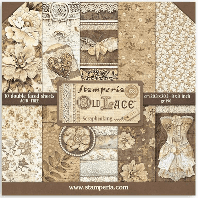Stamperia 8x8 Paper Pad - Old Lace