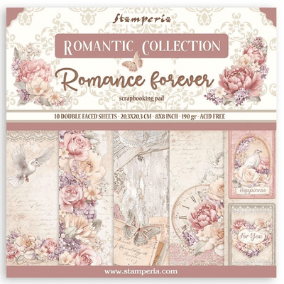 Stamperia 8x8 Paper Pad - Romance Forever