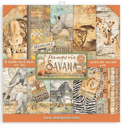 Stamperia 8x8 Paper Pad - Savana