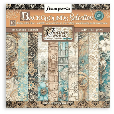 Stamperia 8x8 Paper Pad - Sir Vagabond in Fantasy World Backgrounds