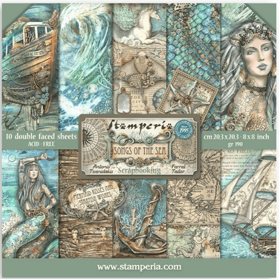 Stamperia 8x8 Paper Pad - Songs of the Sea