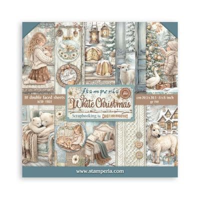 Stamperia 8x8 Paper Pad - White Christmas