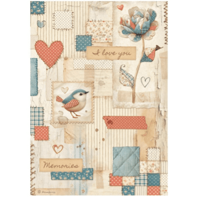 Stamperia A4 Rice Paper - Family - Patchwork