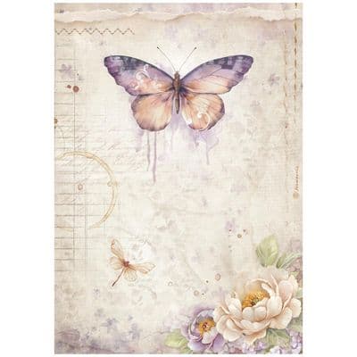 Stamperia A4 Rice Paper - Quiet Days - Butterfly