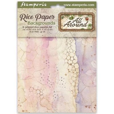 Stamperia A6 Rice Paper Backgrounds 6 pcs - All Around