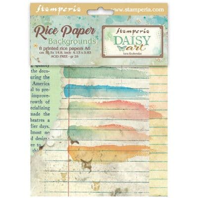Stamperia A6 Rice Paper Backgrounds 6 pcs - Daisy Art