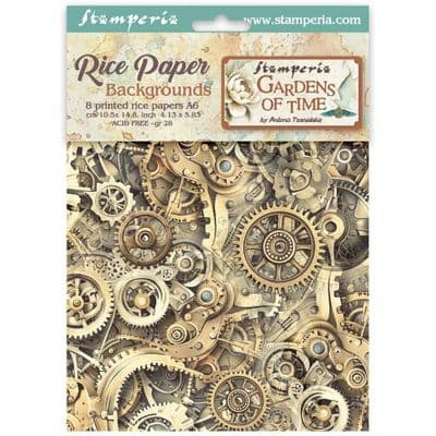 Stamperia A6 Rice Paper Backgrounds 6 pcs - Gardens of Time