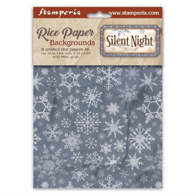 Stamperia A6 Rice Paper Backgrounds 6 pcs - Silent Night