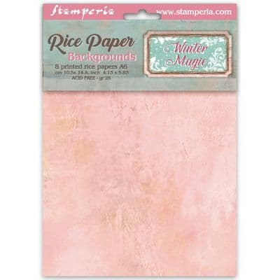 Stamperia A6 Rice Paper Backgrounds 6 pcs - Winter Magic