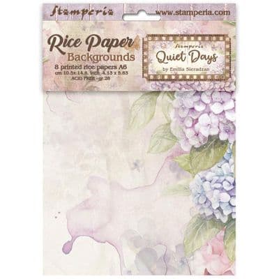 Stamperia A6 Rice Paper Selection 6 pcs - Quiet Days
