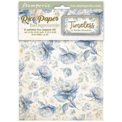 Stamperia A6 Rice Paper Selection 6 pcs - Timeless Backgrounds
