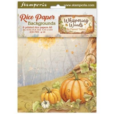 Stamperia A6 Rice Paper Selection 6 pcs - Whispering Woods