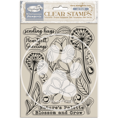 Stamperia Clear Stamp Set - Create Happiness Dewdrops - Blossoms