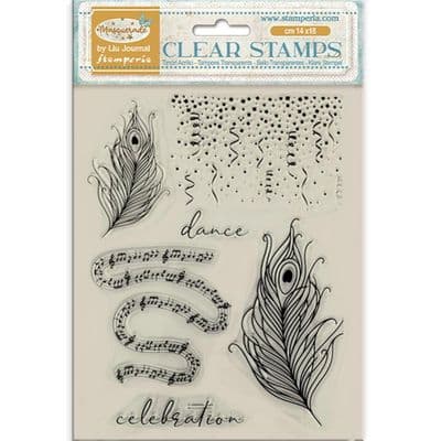 Stamperia Clear Stamp Set - Masquerade Feathers
