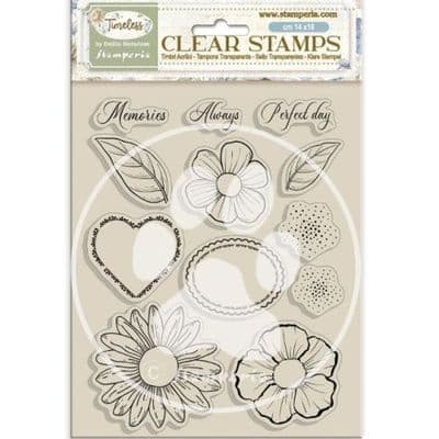 Stamperia Clear Stamp Set - Timeless Flowers and Hearts
