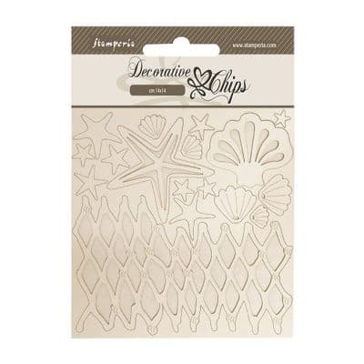 Stamperia Decorative Chips - Silent Sea Shells and Net