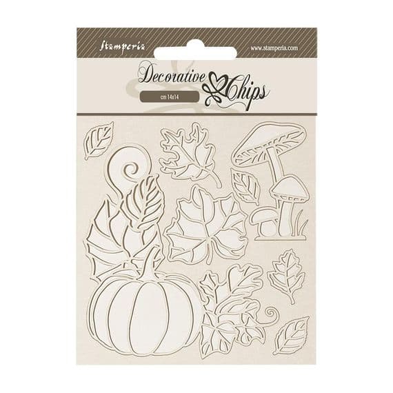 Stamperia Decorative Chips - Whispering Woods Pumpkin