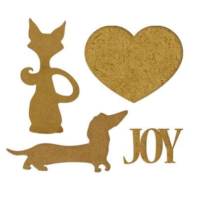 Stamperia MDF Crafty Shapes - Furry Friends Dog & Cat Silhouette