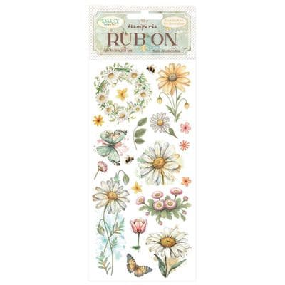 Stamperia Rub-On - Daisy Art Daisy and Butterfly