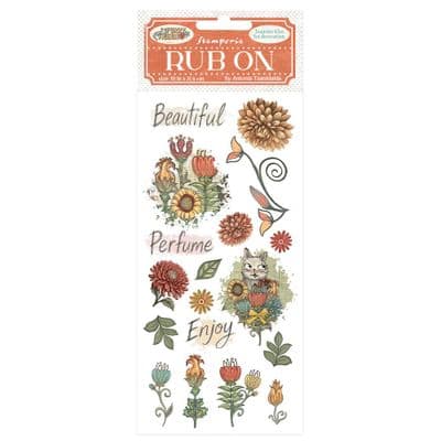 Stamperia Rub-On - Furry Friends Flowers