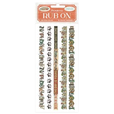 Stamperia Rub-On - Furry Friends Stripes
