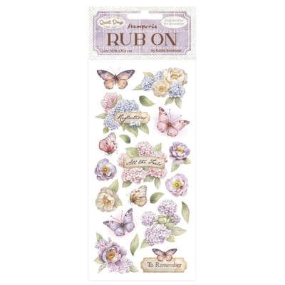 Stamperia Rub-On - Quiet Days Hydrangea And Butterfly