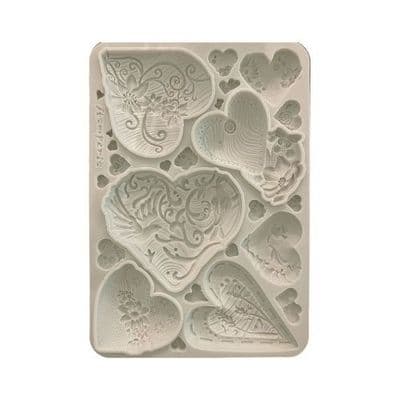 Stamperia Silicone Mould A5 - Alice in Christmas Simple Hearts