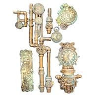 Stamperia Silicone Mould A5 - Gardens of Time Clocks and Tubes