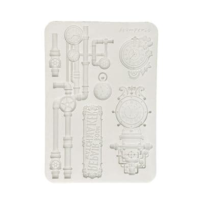 Stamperia Silicone Mould A5 - Gardens of Time Clocks and Tubes