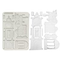Stamperia Silicone Mould A5 - Gardens of Time Train and Longcase Clock