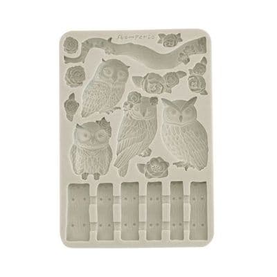 Stamperia Silicone Mould A5 - The Owl’s House Owls and Branch
