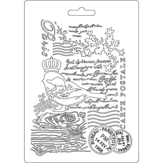 Stamperia Texture Impression Soft Mould A5 - Bird