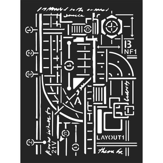 Stamperia Thick A5 Stencil -  Mixed Media Layout - KSAT05