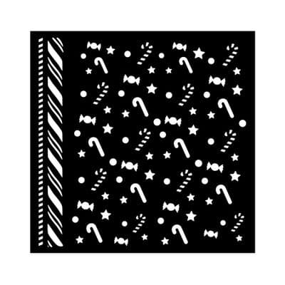 Stamperia Thick Stencil - Candy Christmas  - Candy Canes Pattern